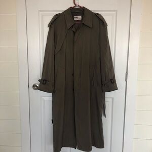 Trench coat classic lined oversized pockets belted full length slouchy Size S